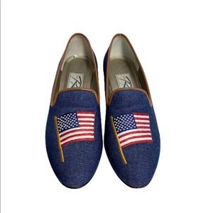 Ross Hommerson vintage Denim flag loafers size 8N